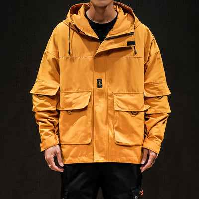 Chaqueta Funcional con Capucha y Múltiples Bolsillos para Hombre - Estilo Urbano Otoño - Image 4