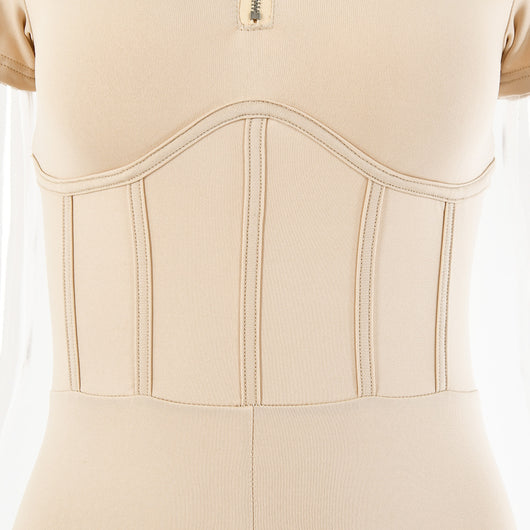 Jumpsuit Corto Femenino con Escote Redondo y Cierre - Image 9