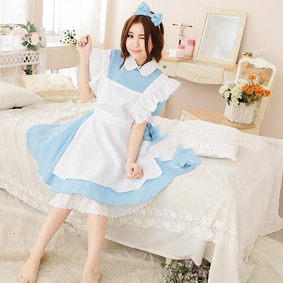 Disfraz de Sirvienta Anime Azul Agua - Traje COS de Rendimiento