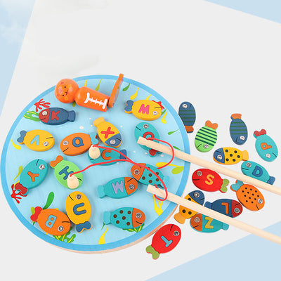 Juego de Pesca Magnético con Piezas de Madera