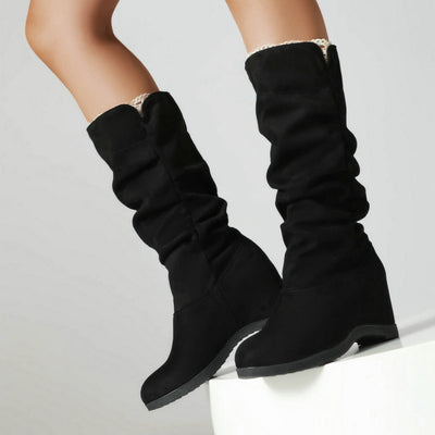 Botas Plataforma de Ante para Mujer - Estilo Alto y Versátil - Image 4