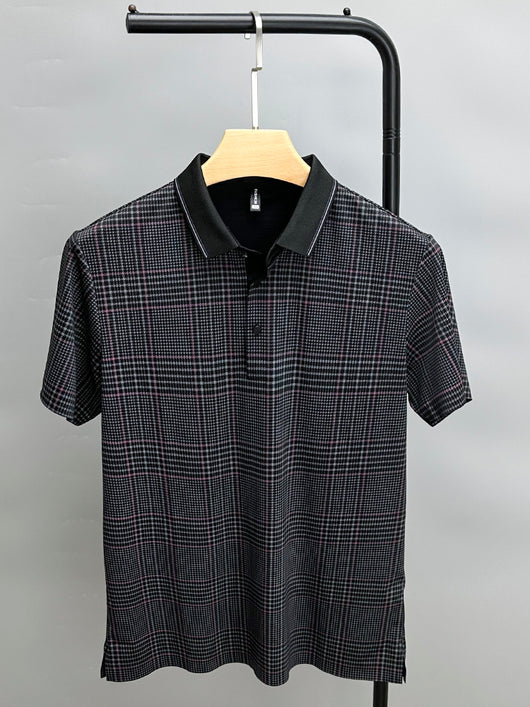 Polo Hombre Cuadros Verano Manga Corta Ajuste Cómodo - Image 9