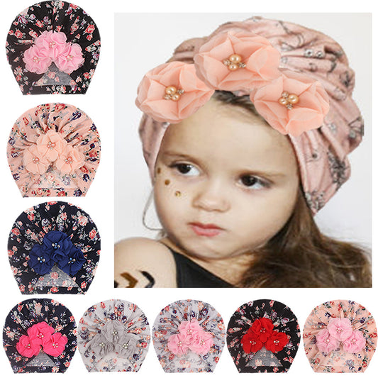 Gorro Turbante Floral para Bebé Niña - Beanie con Diseño Elegante