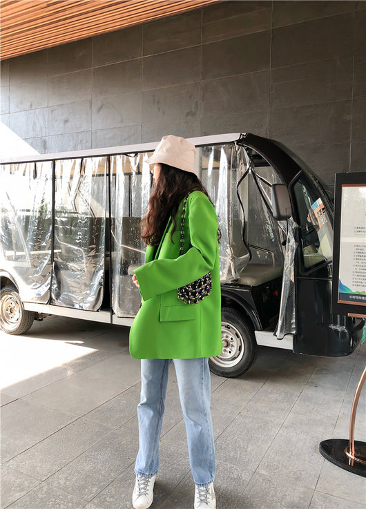 Saco Verde Holgado Elegante con Corte Slim - Image 18