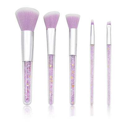 Set de 5 Brochas de Maquillaje con Mango Transparente - Image 7