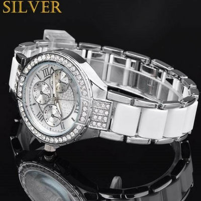 Reloj de Mujer Geneva Acero Diamantado con Correa de Aleación - Cuarzo Fashion - Image 4