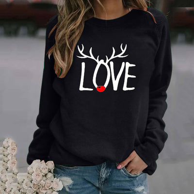 Suéter Navideño Estampado Cuello Redondo Manga Larga para Mujer - Image 5