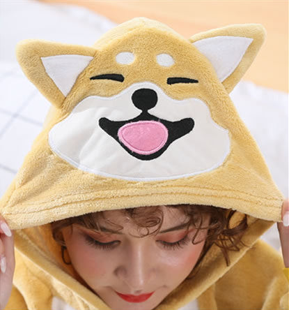Pijama Tipo Enterizo de Franela con Diseño Shiba Inu - Image 2