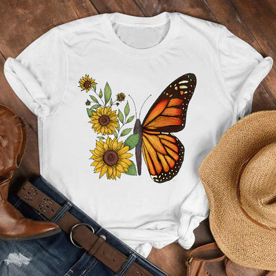 Vestido Corto Estampado con Mariposas y Flores para Niña - Image 7