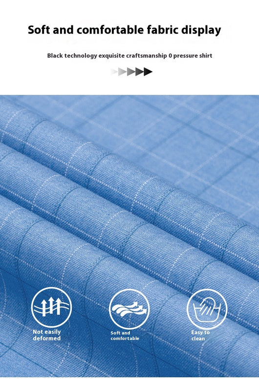 Camisa Manga Larga Rayada de Fibra de Bambú Premium sin Costuras para Hombre - Image 25