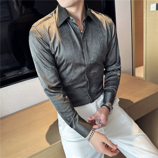 Camisa Larga Hombre Ice Silk Textura Premium - Transpirable y Fresca - Image 2