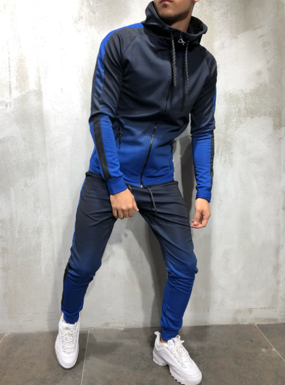 Men's Gradient Hoodie - Streetwear Hoodie with Side Stripes
