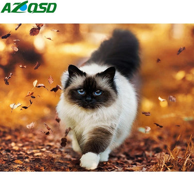 Cuadro de Diamantes Paisaje con Gatito Adorable