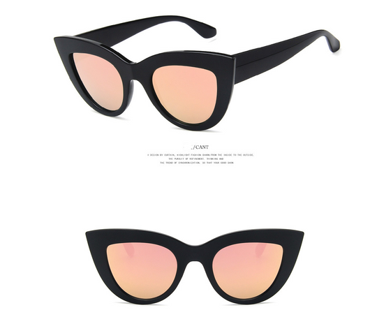 White and black cat eye sunglasses with gradient lenses, featuring a retro style. - Image 8