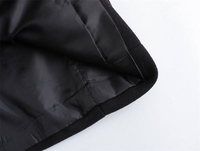 Abrigo de Lana Doble Botonadura Cuello V para Mujer - Negro - Image 18