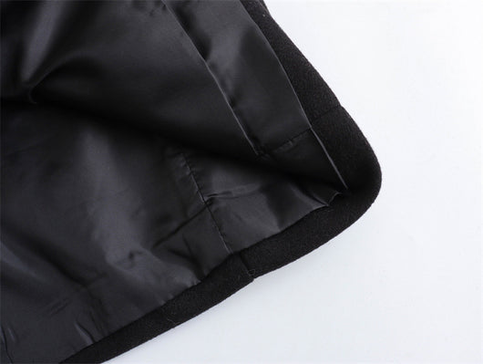 Abrigo de Lana Doble Botonadura Cuello V para Mujer - Negro - Image 18