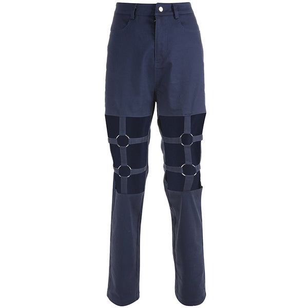 Overol Retro Hueco Cintura Alta Mujer - Pantalón Recto Holgado Estilo Europa - Image 16