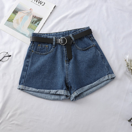 Shorts de Mezclilla Talle Alto con Ruedo Fruncido - Image 5