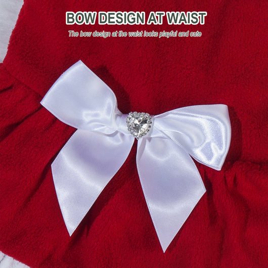 Vestido Princesa Navideño con Moño Polar para Mascotas - Image 10