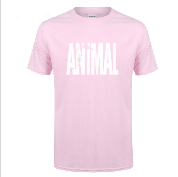 Camiseta de Algodón Puro para Hombre - Estampado Animal Alphabet, Diseño Casual de Verano
