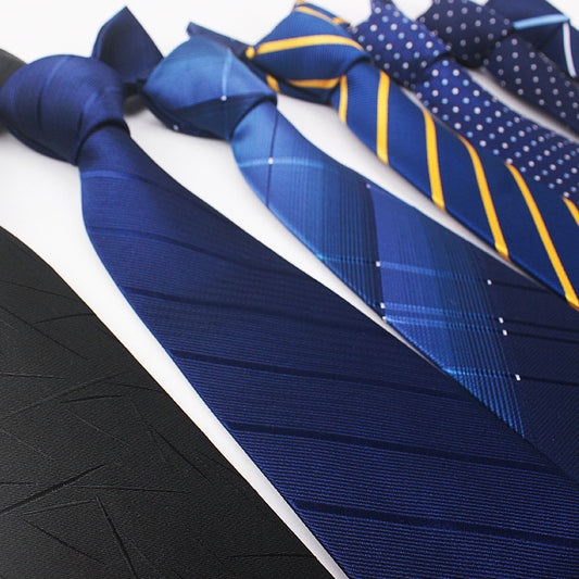 Corbata Jacquard Rayada 8CM para Hombre - Rojo, Negro y Azul