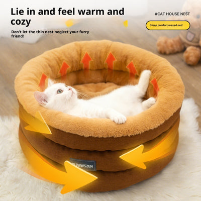 Cama Redonda para Mascotas Acolchada Invierno Tamaño Grande - Image 3