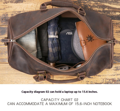 Bolsa de Viaje Primera Capa en Cuero Genuino para Hombre - Image 12