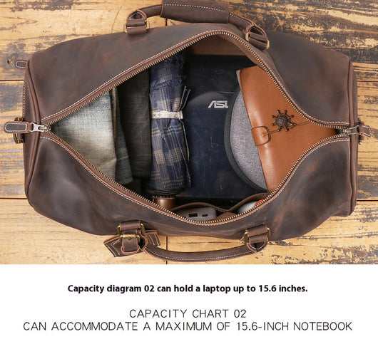 Bolsa de Viaje Primera Capa en Cuero Genuino para Hombre - Image 12