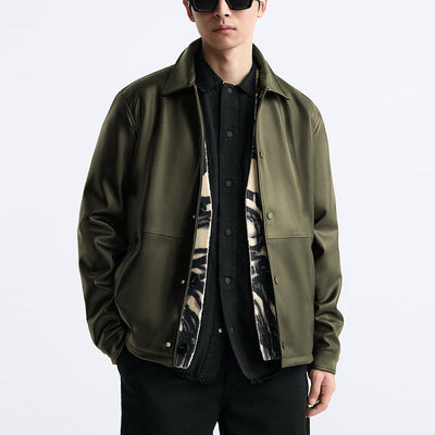 Chaqueta de Cuero Casual para Hombre
