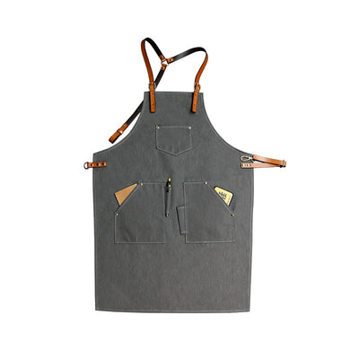 Delantal de Mezclilla con Correa de Cuero para Barista y Barbero - Image 14
