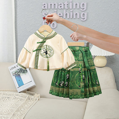Conjunto Infantil Estilo Nacional - Falda Caballo Chino Dos Piezas - Image 2