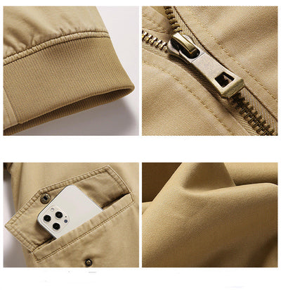 Chaqueta de Trabajo Cuello Mao Manga Corta para Hombre - Image 11