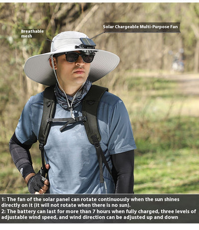 Gorro Ventilador Solar con Ala Ancha Recargable - Image 32