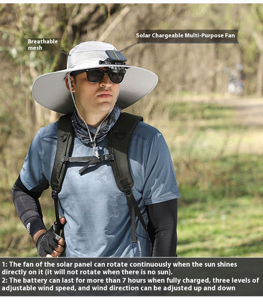 Gorro Ventilador Solar con Ala Ancha Recargable - Image 32