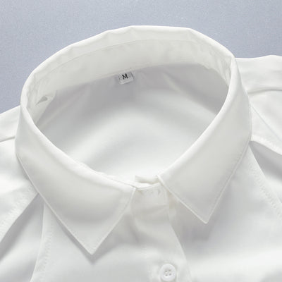 Camisa Blanca Ajustada de Manga Larga con Cintura Definida - Image 5