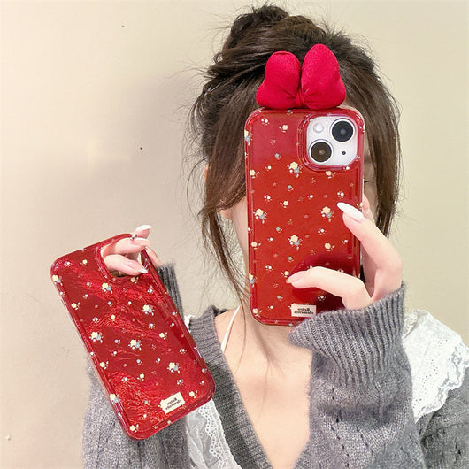 Funda Floral 3D con Pantalla Completa Roja para Teléfono - Image 3