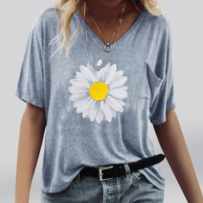 Playera Corta Estampado Girasol para Mujer - Image 8