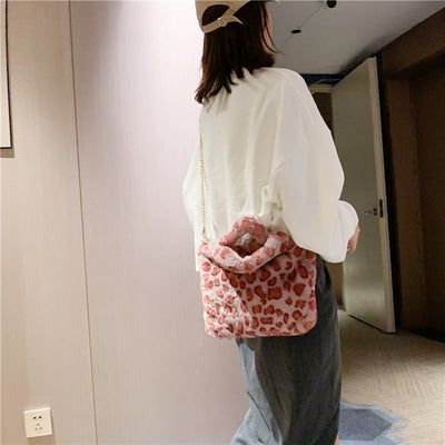 Bolso Tote Leopardo con Cadena y Correa Crossbody - Image 64