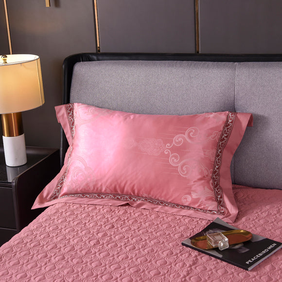 Funda de Almohada Jacquard de Algodón Satinado - Par de Dos
