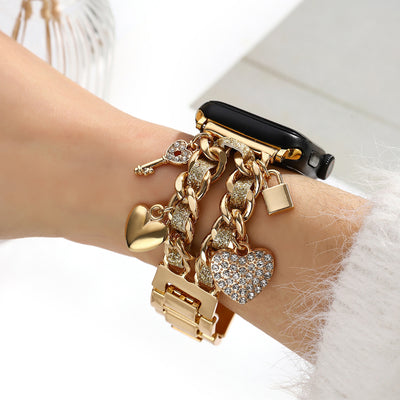 Correa de Reloj Dama Corazón Dorado