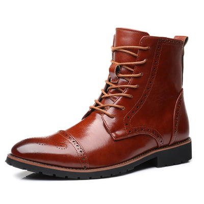Botas de Cuero Estilo Británico Talla Grande para Hombre - Image 28