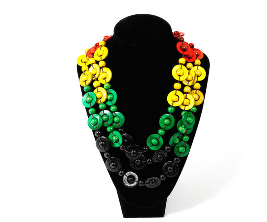 Collar Tejido de Concha de Coco Serie Café Multicapas - Accesorio de Playa