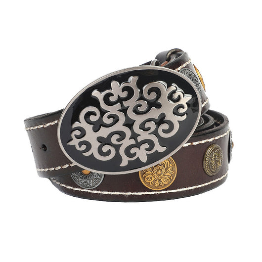 Cinturón de Cuero para Hombre con Hebilla Lisa y Elegante - Image 11
