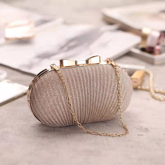 Bolso de Cena Plisado Mariposa en Tonos Huevo de Ganso