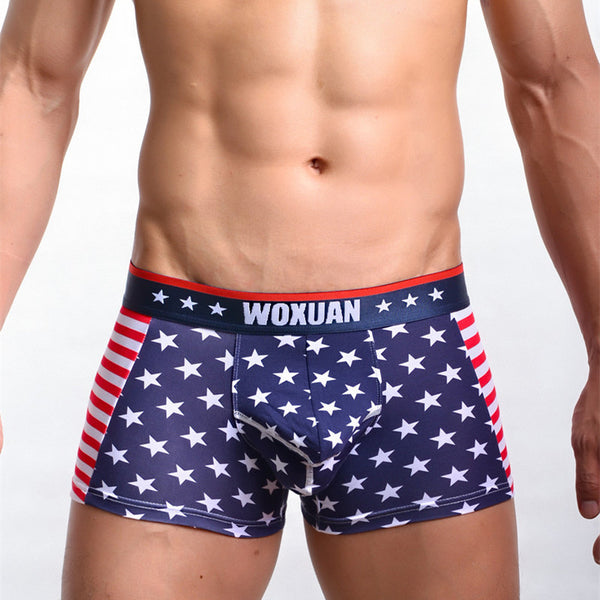 Bóxers Estampados con Bandera Americana de Costilla Elástica