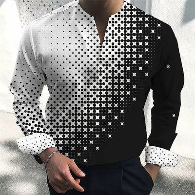Camisa Casual Slim Fit Talla Grande para Hombre con Diseño 3D - Image 8