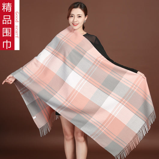 Bufanda de Cachemira Cuadros Británica Doble Faz para Mujer 200x70cm - Image 68
