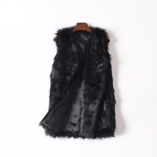 Chaleco de Piel Sintética de Zorro para Mujer - Abrigo Cálido y Elegante - Image 5