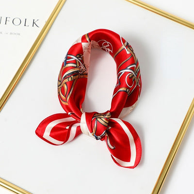 Pañuelo de Seda Cuadrado para Mujer - Diseño Estampado Versátil Primavera Verano - Image 39