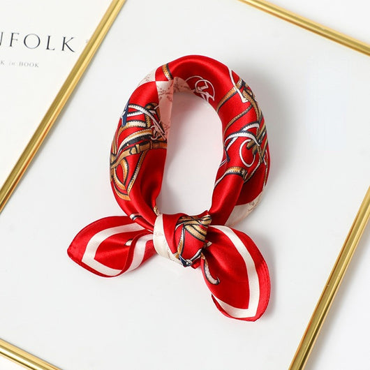 Pañuelo de Seda Cuadrado para Mujer - Diseño Estampado Versátil Primavera Verano - Image 39
